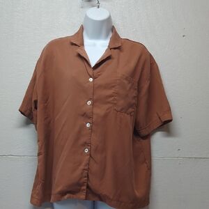 Kittenish Brown Casual Button Down Shirt